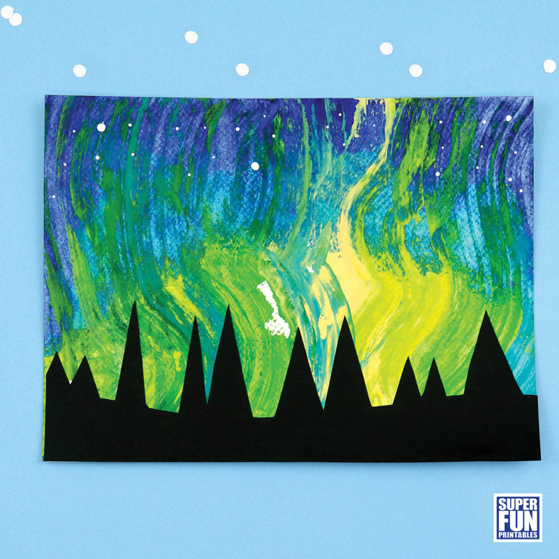 Aurora Borealis Scrape Art