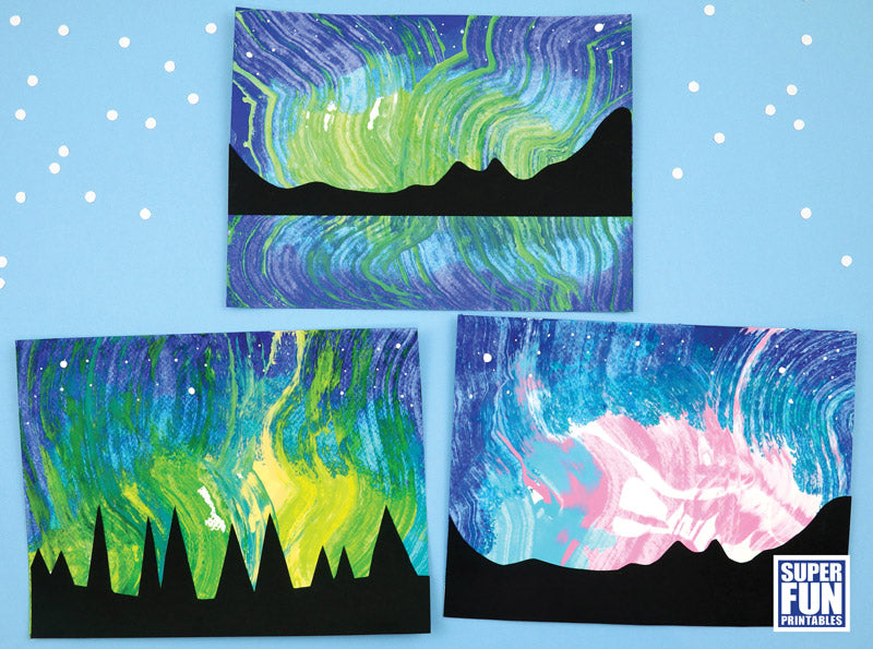 Aurora Borealis Scrape Art
