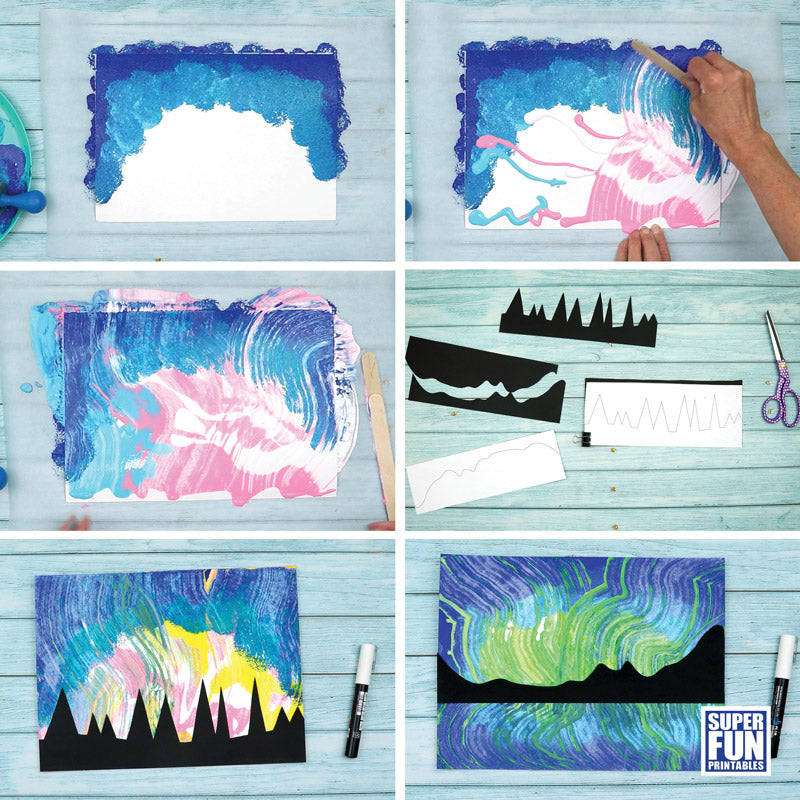 Aurora Borealis Scrape Art