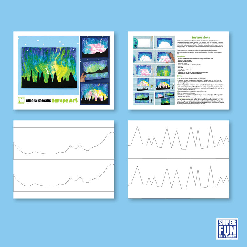 Aurora Borealis Scrape Art