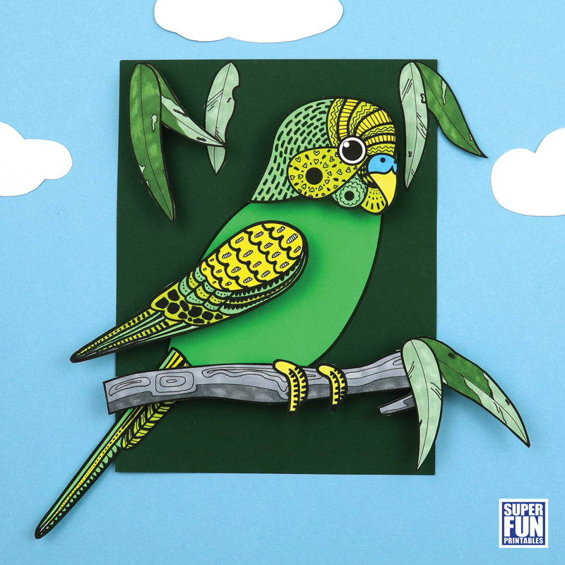 3D Budgie Pattern Art
