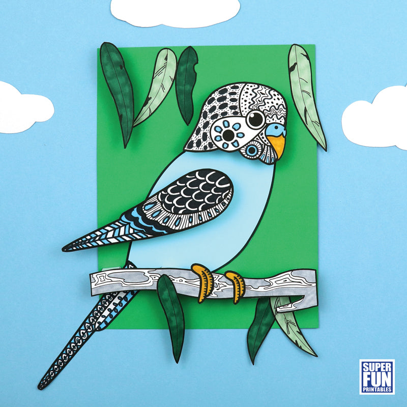 3D Budgie Pattern Art