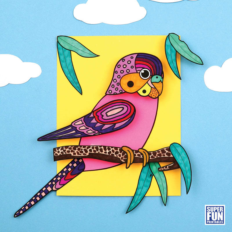 3D Budgie Pattern Art