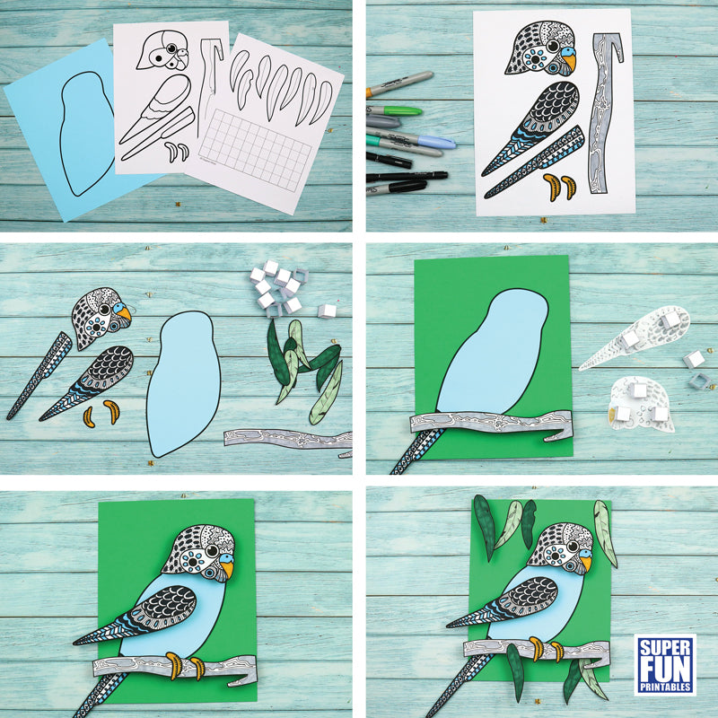 3D Budgie Pattern Art