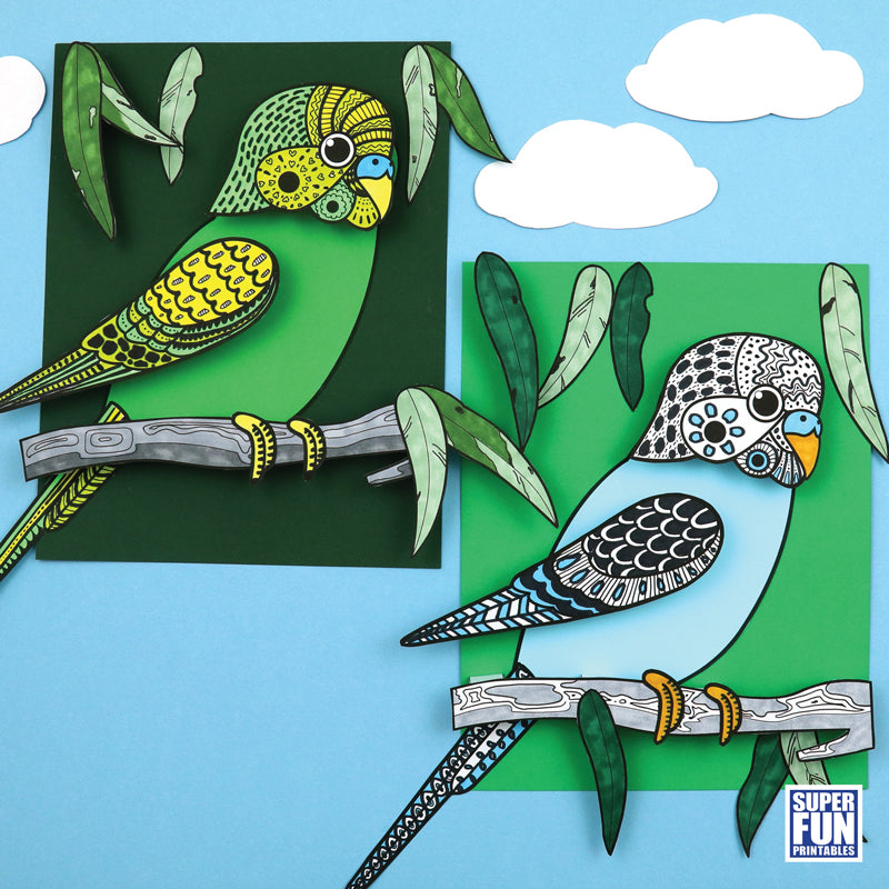 3D Budgie Pattern Art