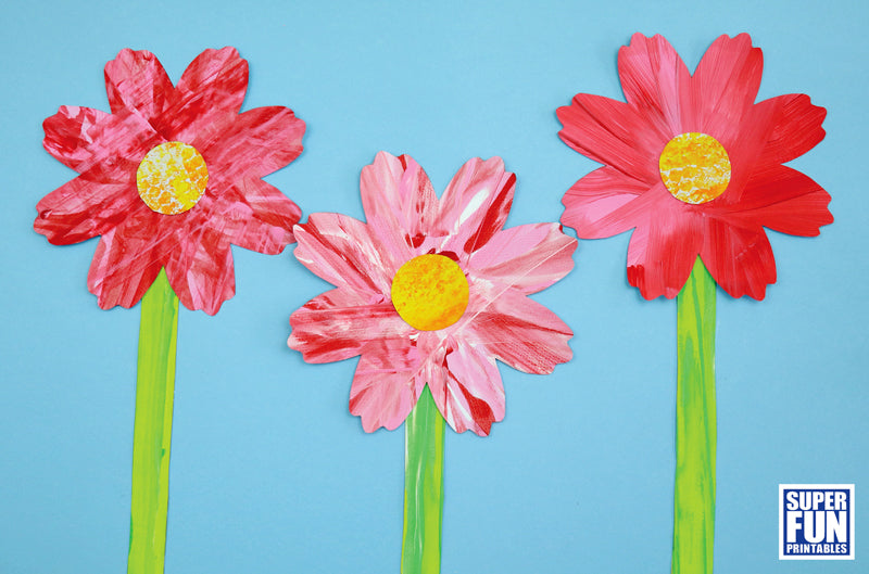 Cosmos Flower Scrape Art