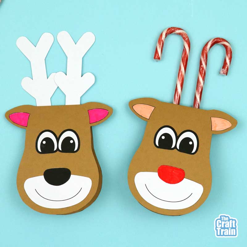 Candy cane reindeer card