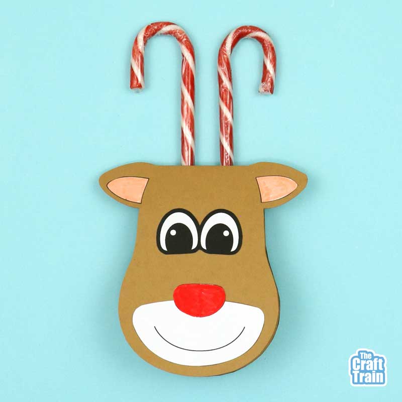Candy cane reindeer card