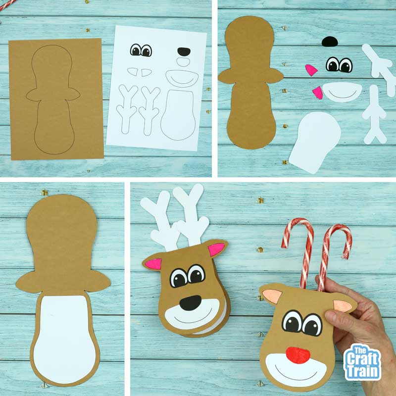Candy cane reindeer card