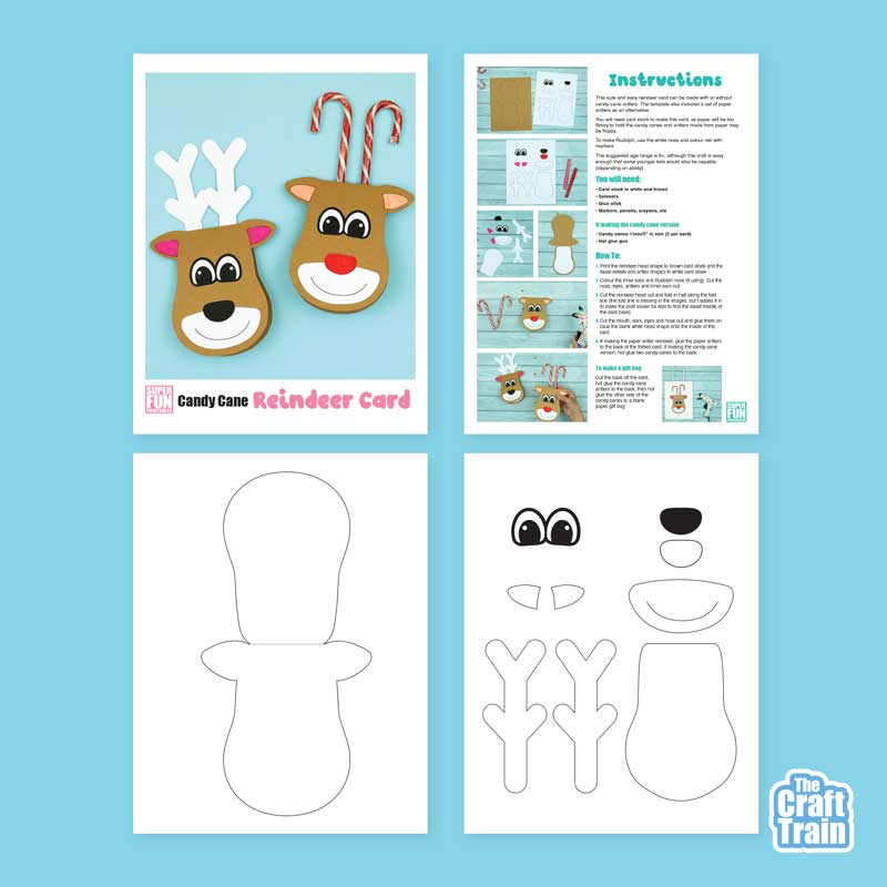 Candy cane reindeer card