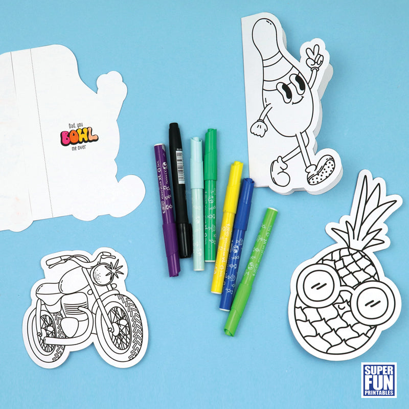 Father's Day Colouring Cards