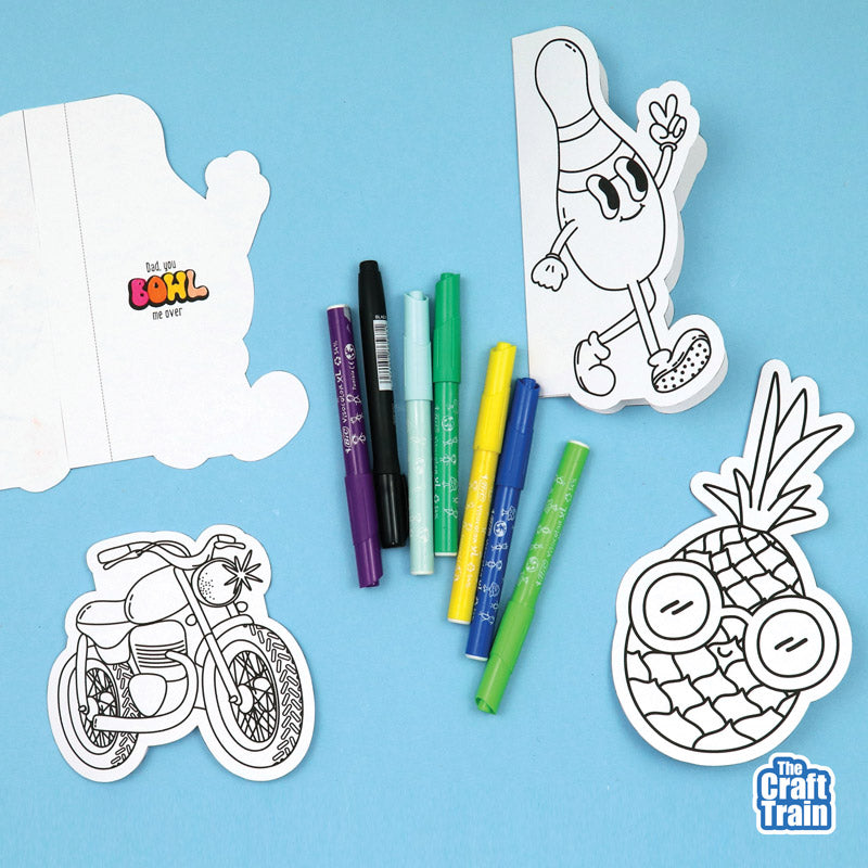 Father's Day Colouring Cards