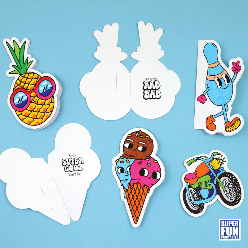 Father's Day Colouring Cards