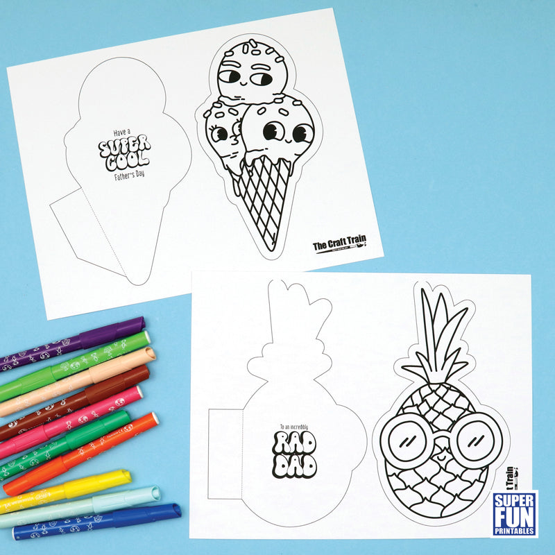 Father's Day Colouring Cards