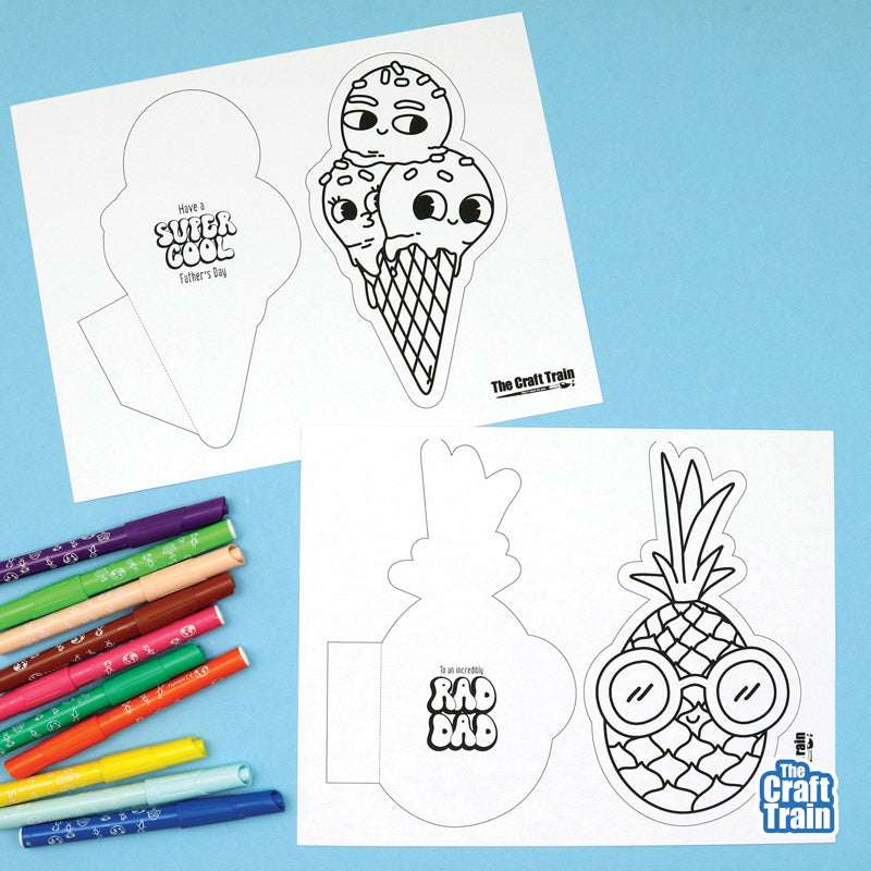 Father's Day Colouring Cards