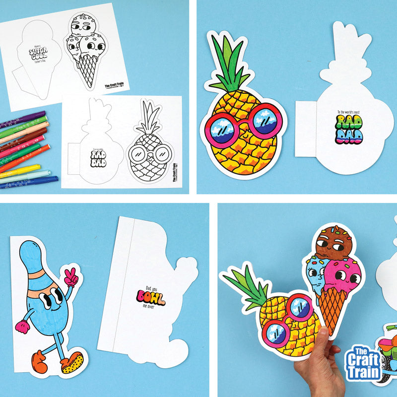 Father's Day Colouring Cards