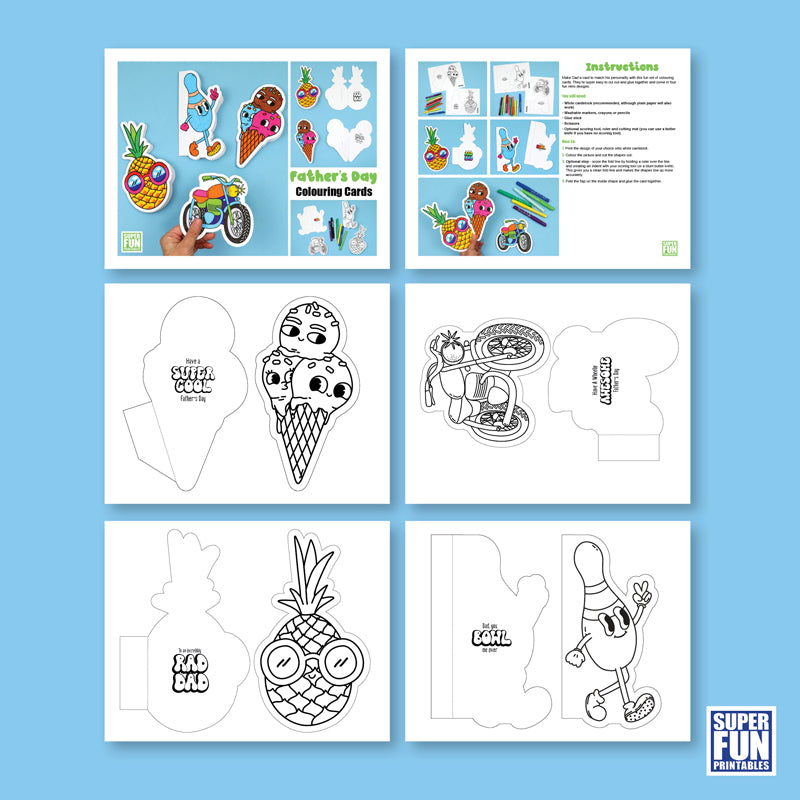 Father's Day Colouring Cards