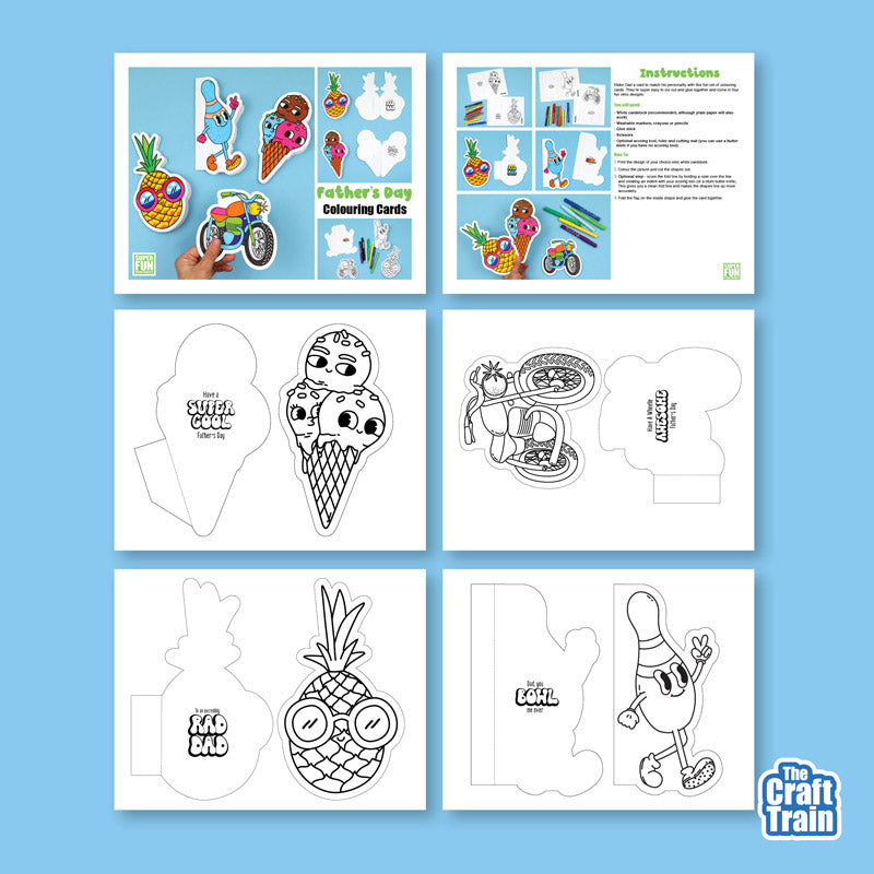 Father's Day Colouring Cards