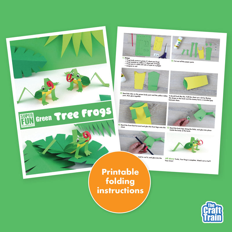 Paper green tree frog