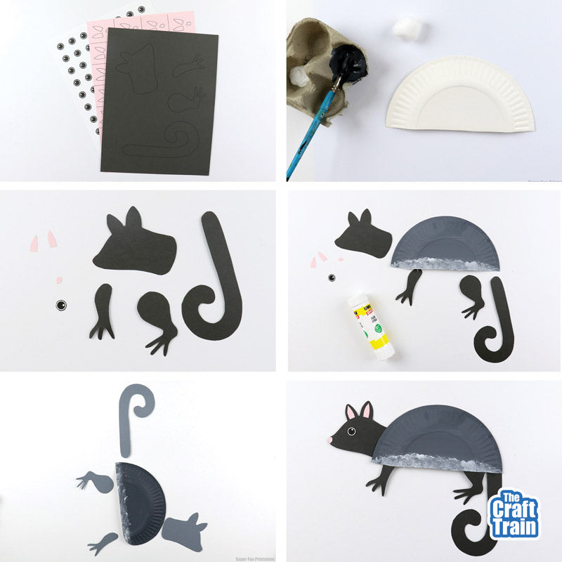 Paper plate Ringtail Possum