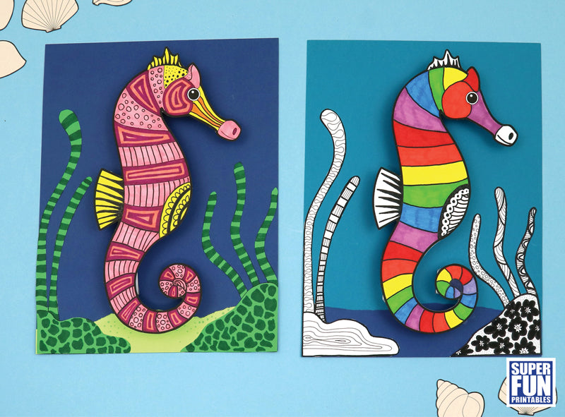 3D Seahorse Paper Craft