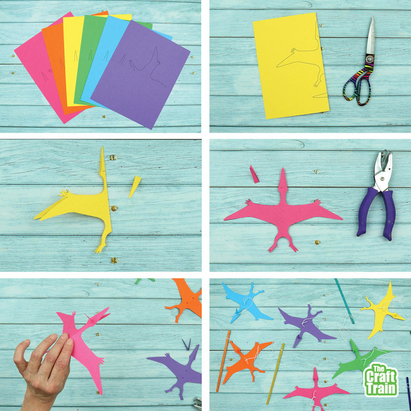 Paper Pterodactyl Puppets