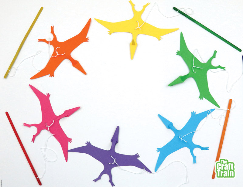Paper Pterodactyl Puppets