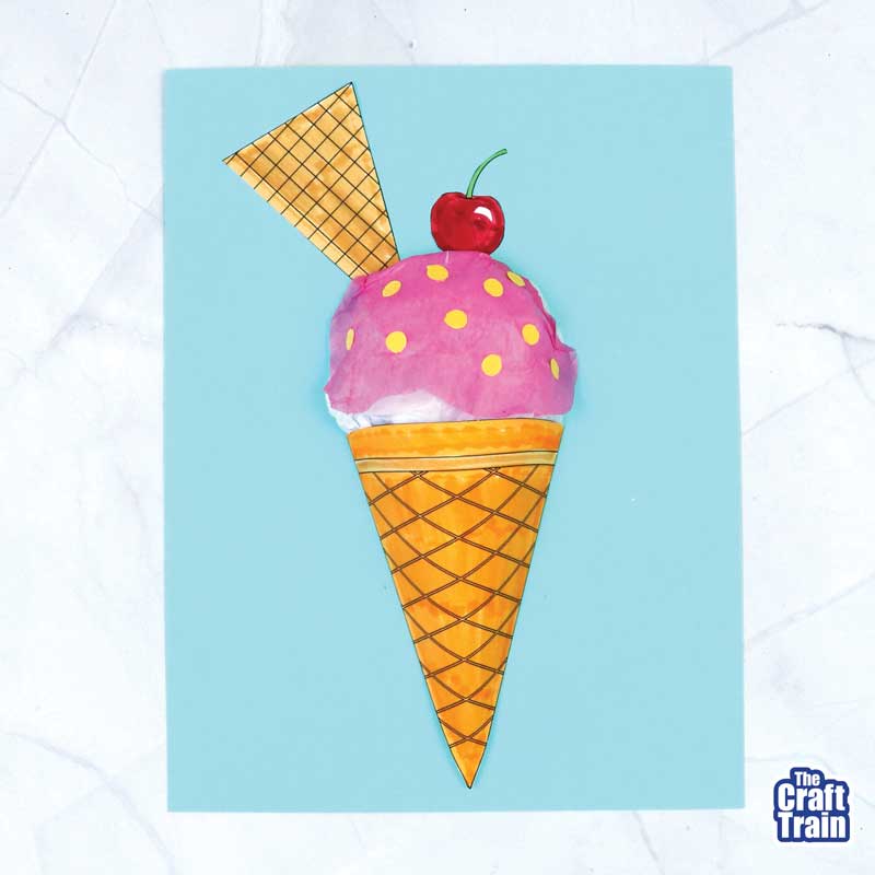 3D paper ice cream craft