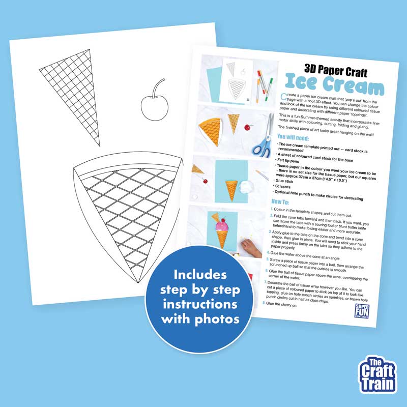 3D paper ice cream craft