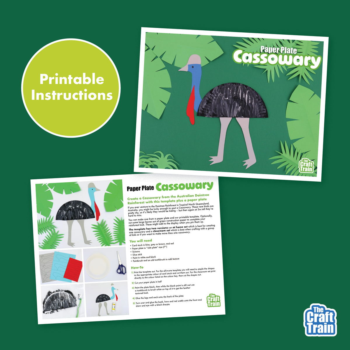 Paper Plate Cassowary