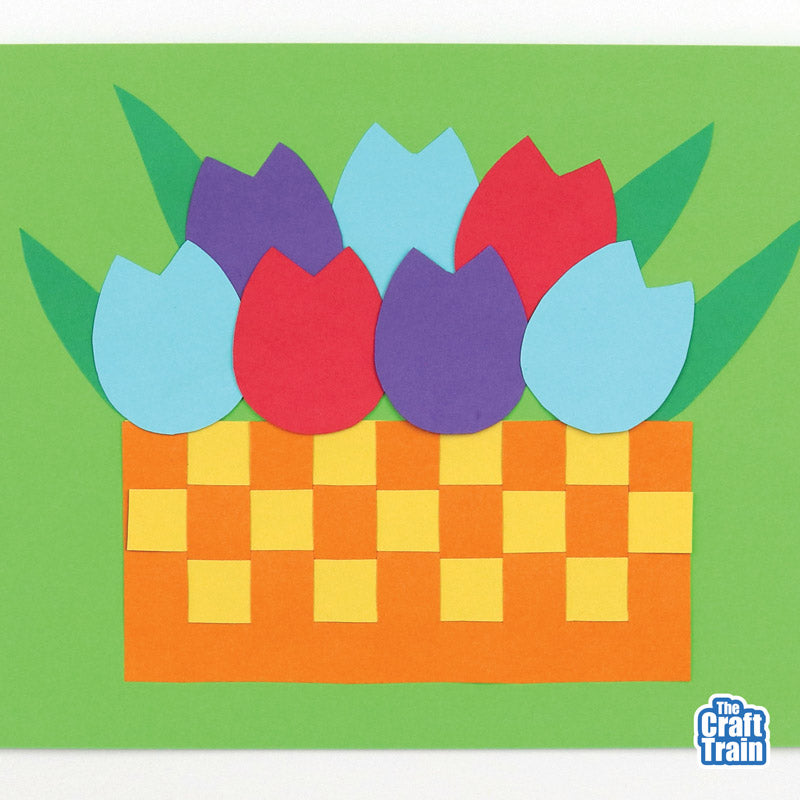 Basket of Tulips paper craft
