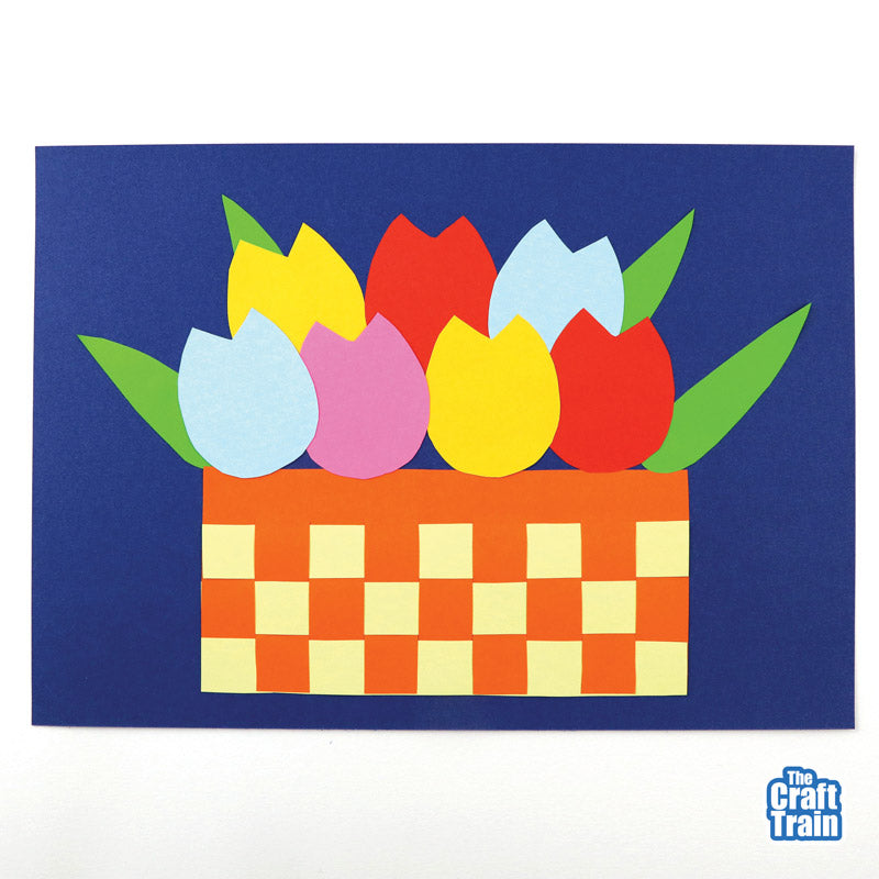 Basket of Tulips paper craft
