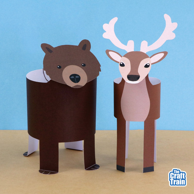 woodland animals paper play set