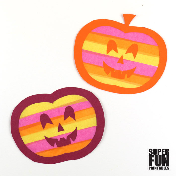 Pumpkin and Bat sun catchers for Halloween