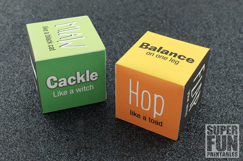 Spooky noise and action dice game