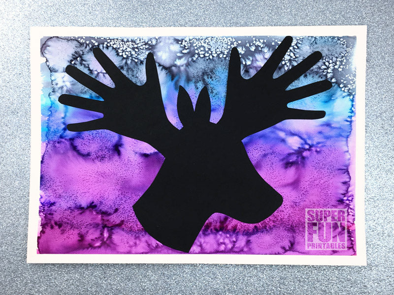 Silhouette handprint Christmas art